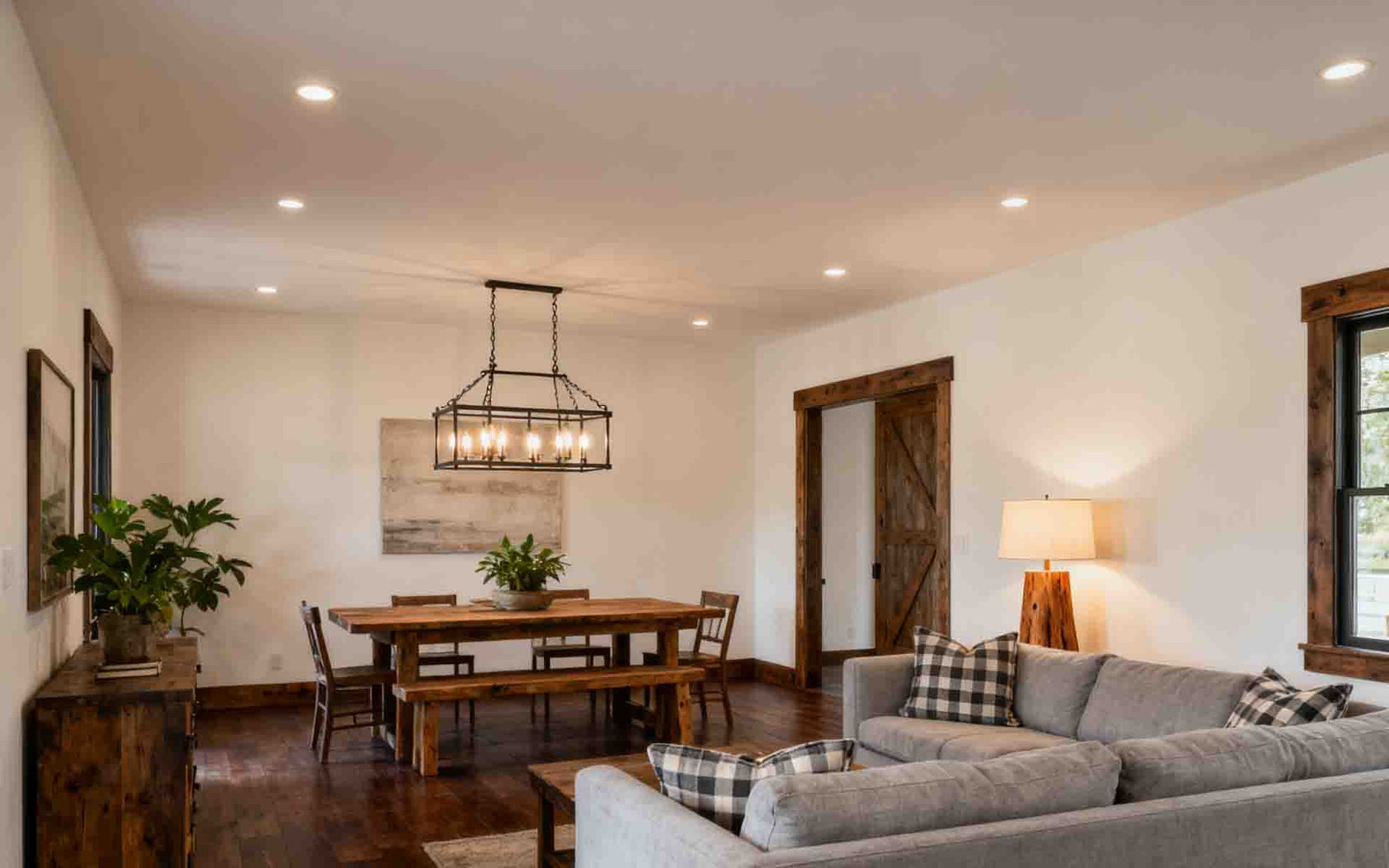 Living Room Lighting ideas: Surface Mount vs. Recessed Downlights