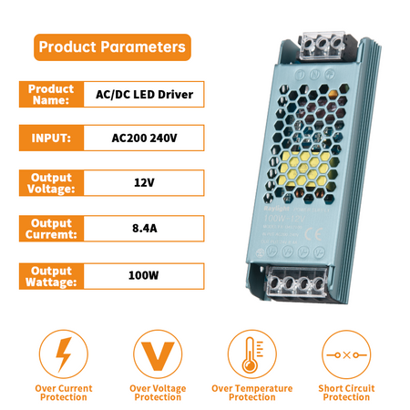 12V LED Driver , 100W LED Transformer for LED Strip Lights_2