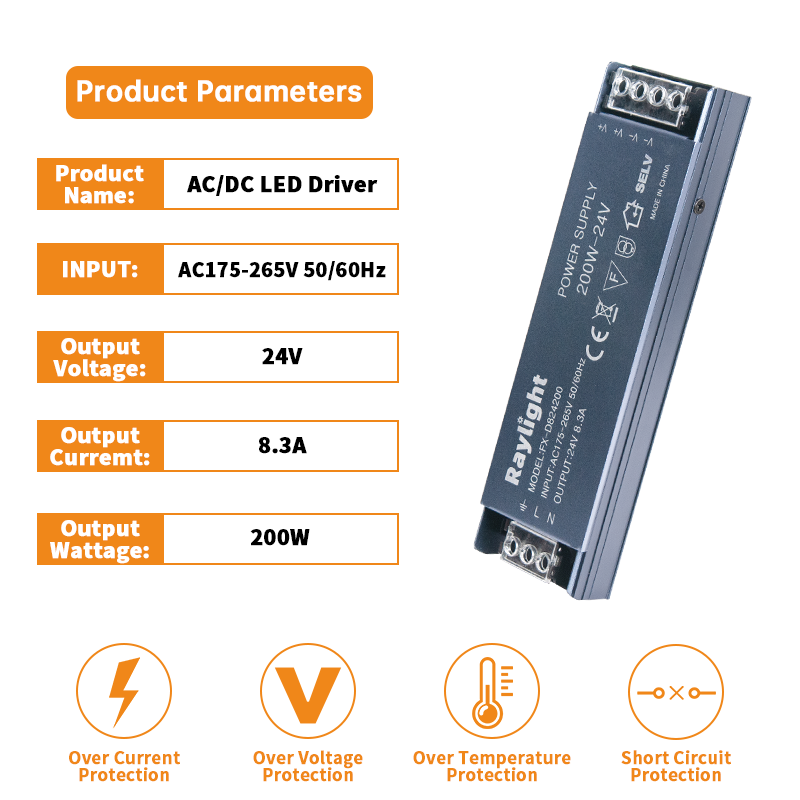 24v LED Driver Power Supply, 200w LED Light Transformer_2