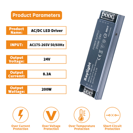 24v LED Driver Power Supply, 200w LED Light Transformer_2