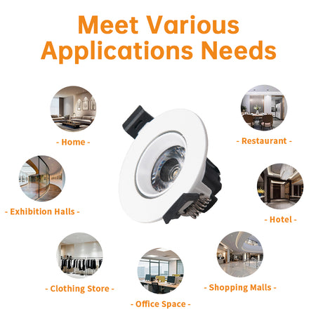 LED Recessed Downlights, 3W Adjustable Ceiling Lights_7