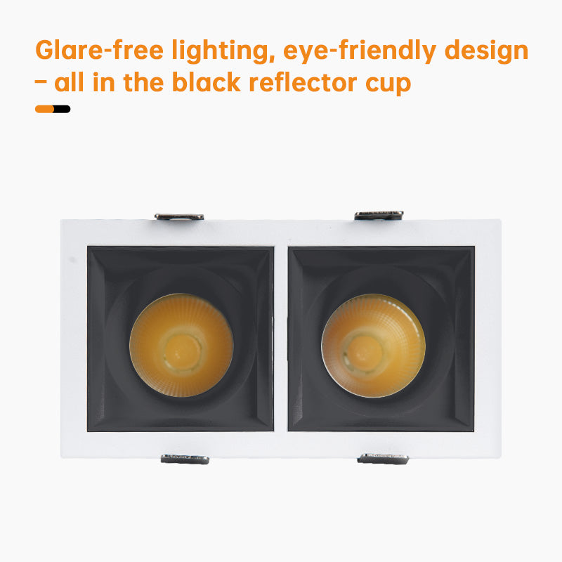 Adjustable LED Ceiling Spotlight, Recessed Double Light_2