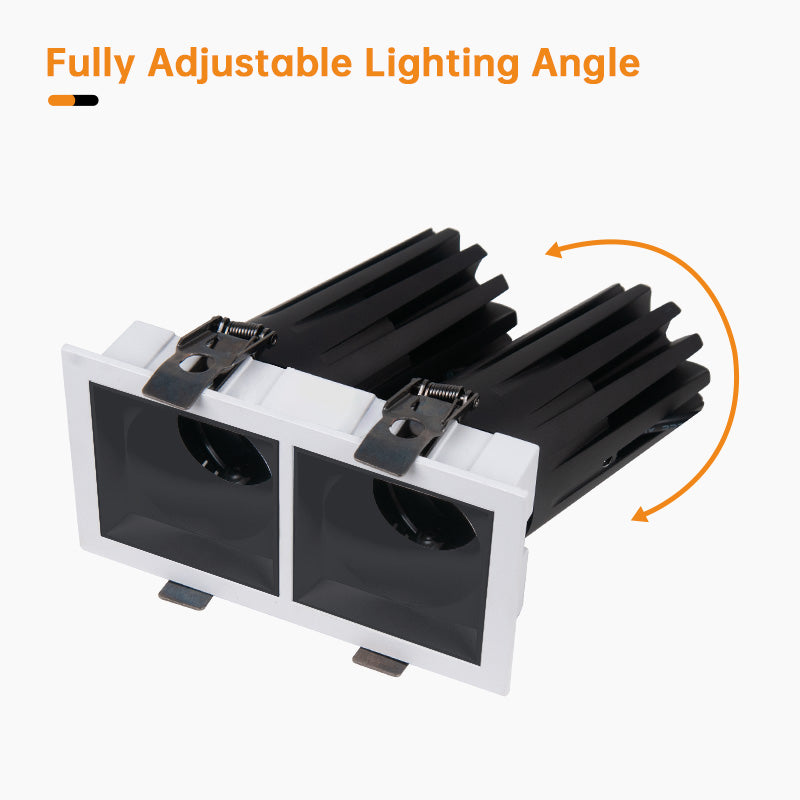Adjustable LED Ceiling Spotlight, Recessed Double Light_3