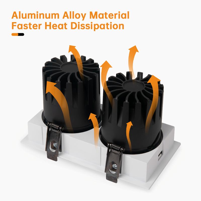 Adjustable LED Ceiling Spotlight, Recessed Double Light_6