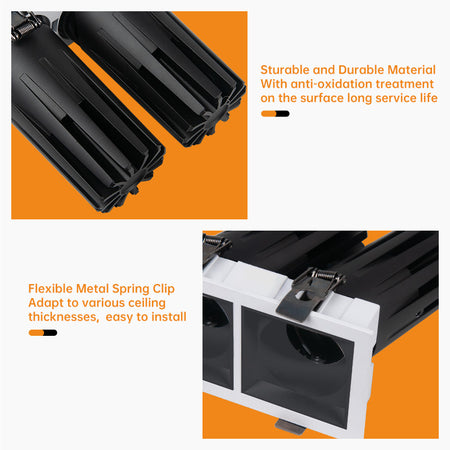 Adjustable LED Ceiling Spotlight, Recessed Double Light_7