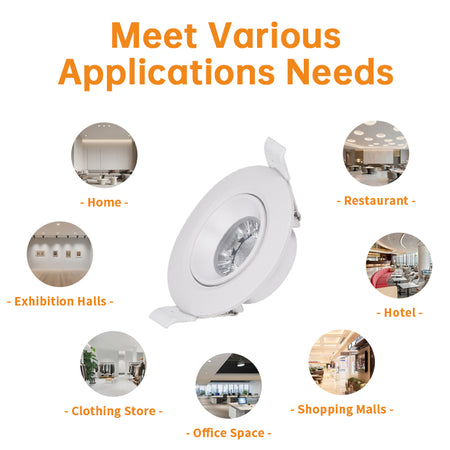 LED Recessed Downlights, 12W Adjustable 30° Tilt Angle_6