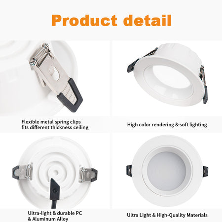 Recessed LED Downlights, 9W Fire Rated Ceiling Lights_7