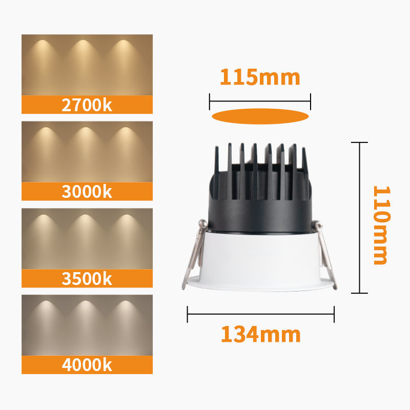 Adjustable Spotlight Fixture, 24W Recessed LED Ceiling Light