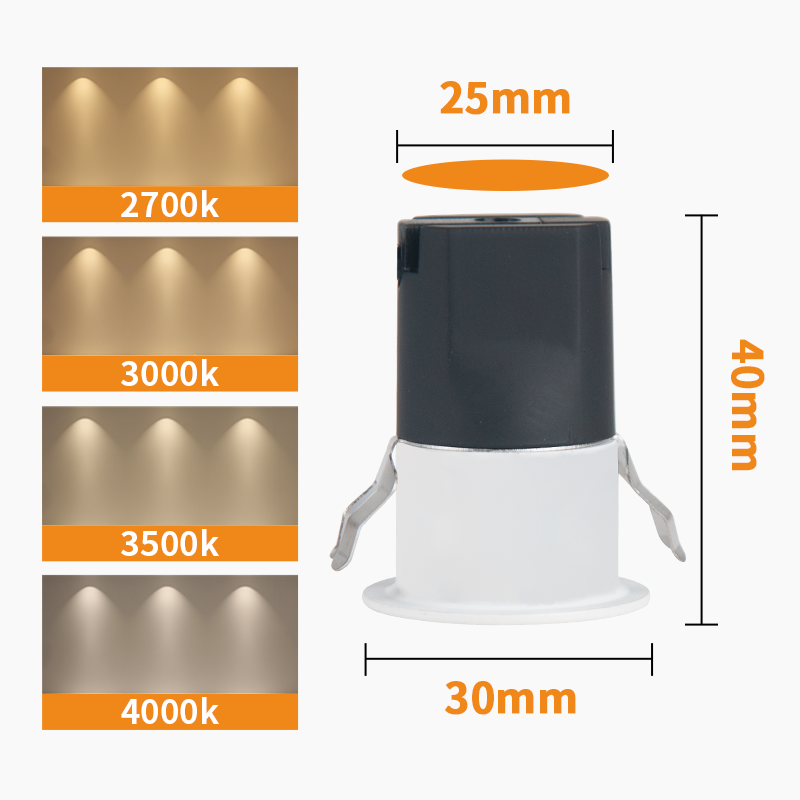 LED Ceiling Spotlight Fixture, 3W SMD Recessed Lights