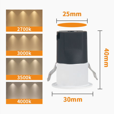 LED Ceiling Spotlight Fixture, 3W SMD Recessed Lights