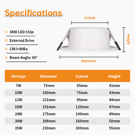 Recessed Downlights, 18W LED Ceiling Lights_8