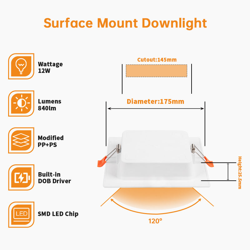Recessed LED Downlight, Square Ceiling Light_3