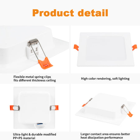 18W Recessed LED Downlight, Square Ceiling Light_7