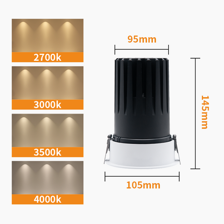 LED Recessed Spotlight, 30W Adjustable Ceiling Light Fixture