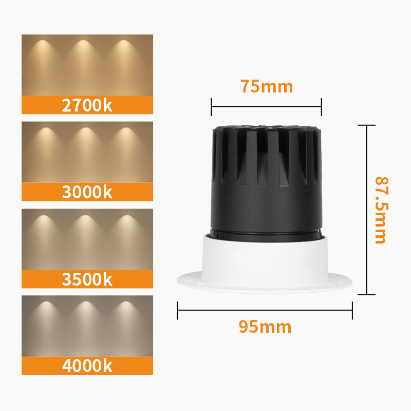 Trimless Recessed Spotlight, Adjustable LED Ceiling Lights_15