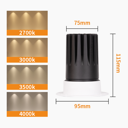 Trimless Recessed Spotlight, Adjustable LED Ceiling Lights_13