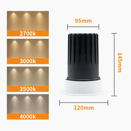 Trimless Recessed Spotlight, Adjustable LED Ceiling Lights_10