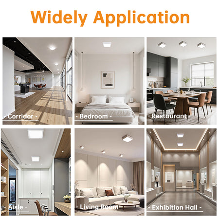 Surface Mounted LED Downlights Square, 18W LED Ceiling Light Fixture_5