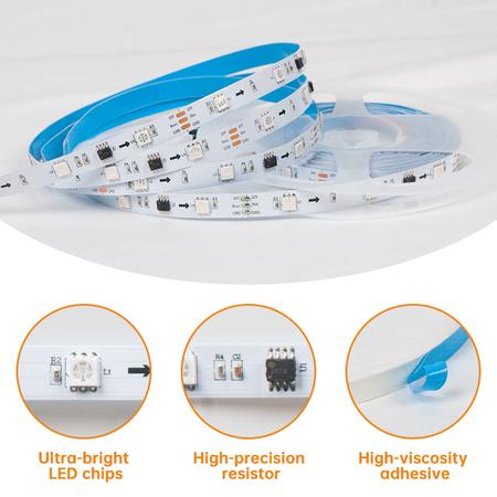 RGB LED Strip Light, 6W Low Voltage LED Strip_4