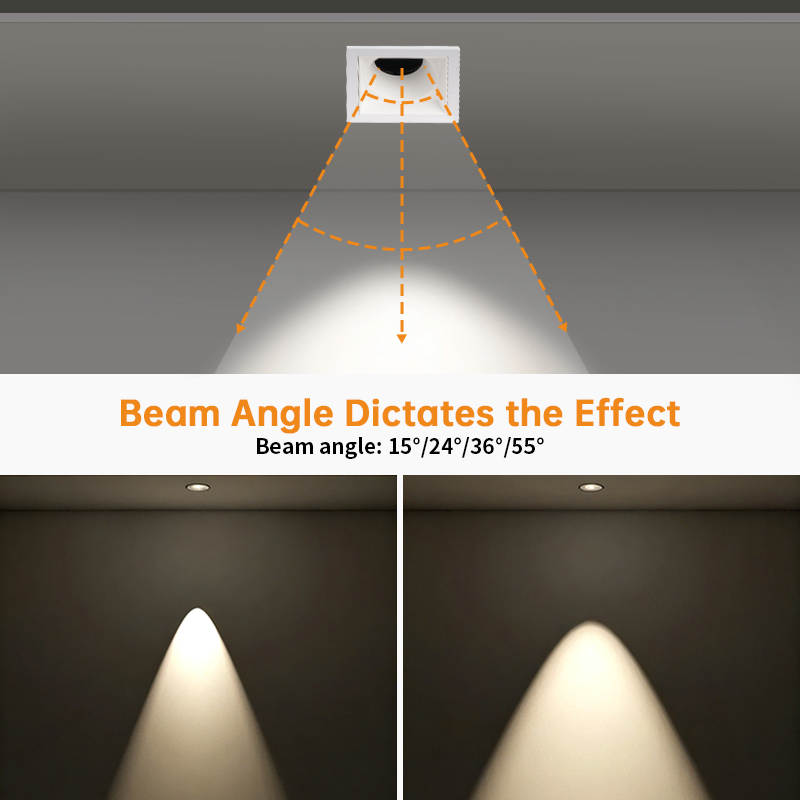 Recessed Square Spotlight, Adjustable LED Ceiling Light Fixture_8