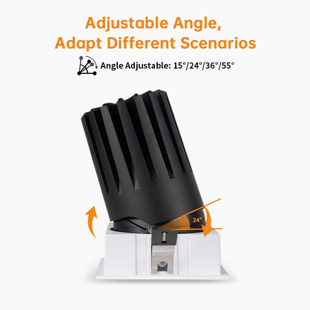Recessed Square Spotlight, Adjustable LED Ceiling Light Fixture_2