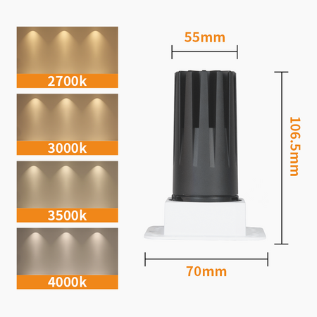 Recessed Square Spotlight, Adjustable LED Trimless Spotlights_1