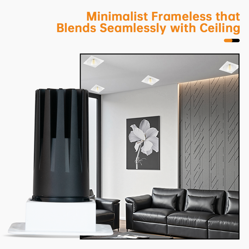 Recessed Square Spotlight, Adjustable LED Trimless Spotlights_2