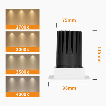 Recessed Square Spotlight, Adjustable LED Trimless Spotlights_13