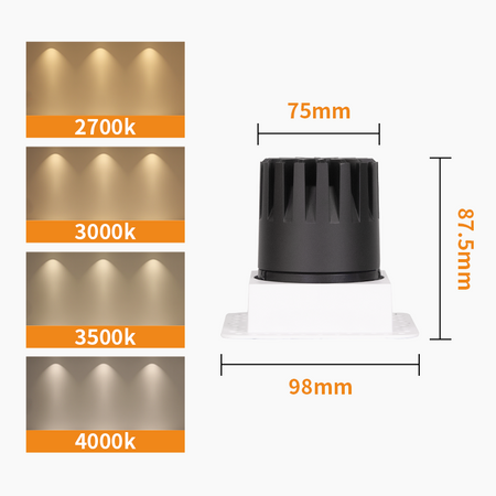 Recessed Square Spotlight, Adjustable LED Trimless Spotlights_12