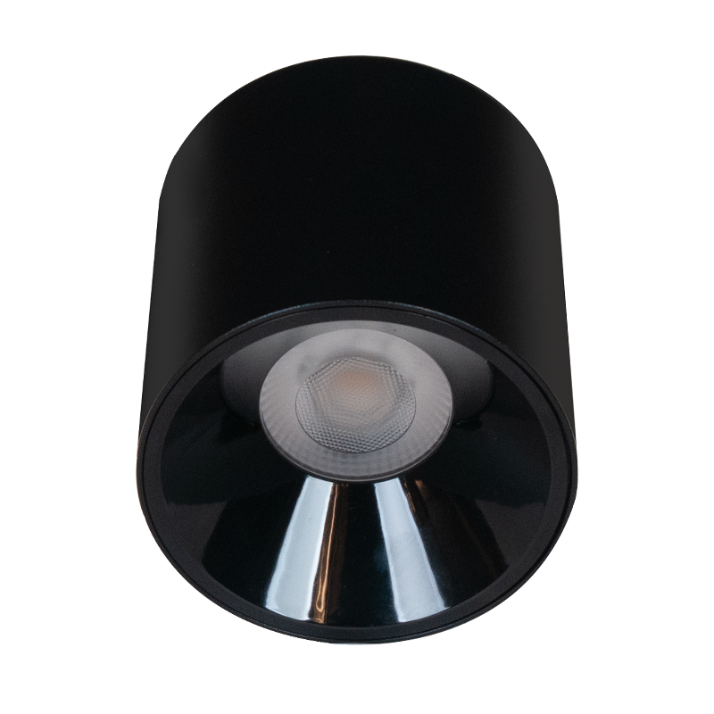 LED Architectural Cylinder Light Fixture, 1560 Lumens, 24W, 30 Pack, Black Finish, Black Reflector