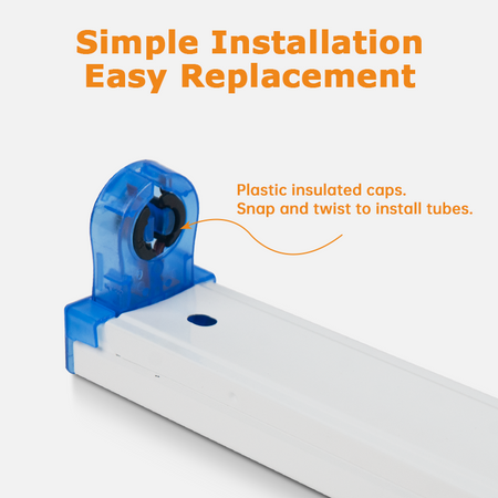 Tube Light Holder Frame - T8 LED Bracket fits Fluorescent Tubes or LED Tubes 4