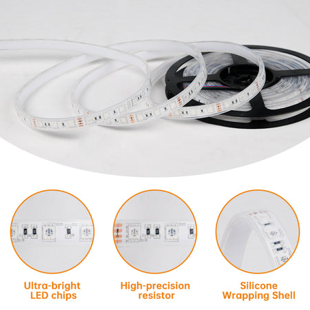 RGB LED Strip Light, Waterproof Silicone LED Strip_9