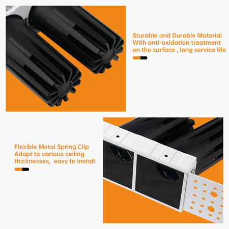 double spotlight, recessed led ceiling light frameless