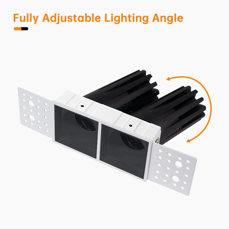 double spotlight, recessed led ceiling light frameless