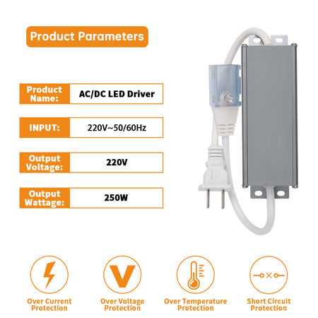 high-voltage-power-supply, plug and play led driver 250w